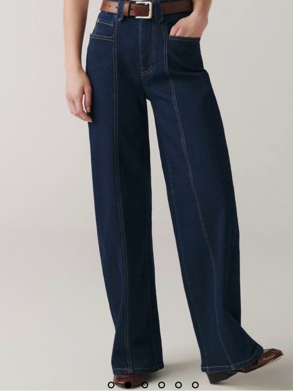 [$180] 26/27 Warp+Weft High-Waist Wide-Leg Women's Jeans in Dark Indigo